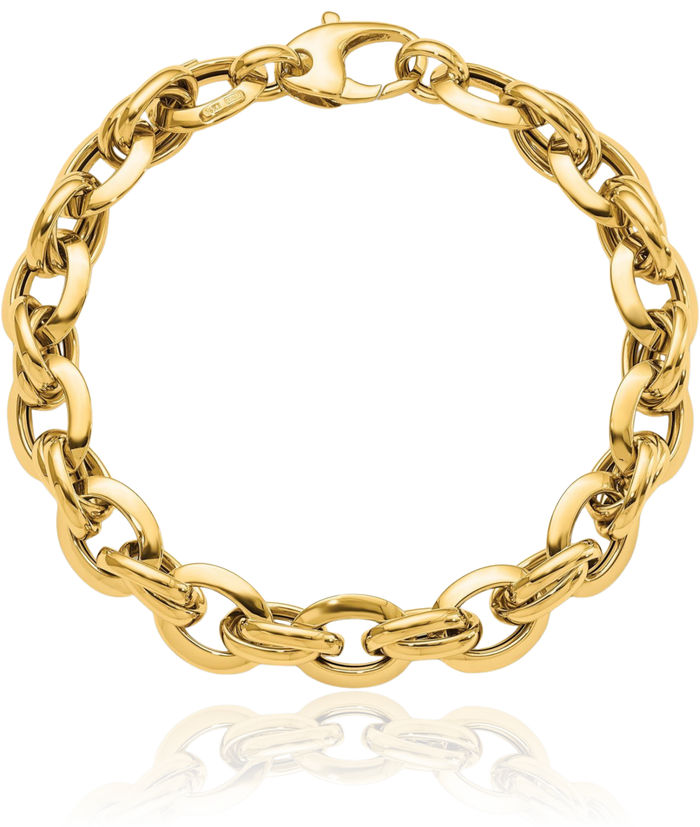 14K Solid Yellow Gold Link Chain Bracelet
