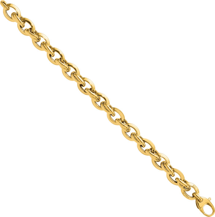 14K Solid Yellow Gold Link Chain Bracelet