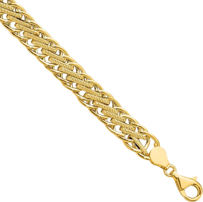 14K Solid Yellow Gold Link Chain Bracelet