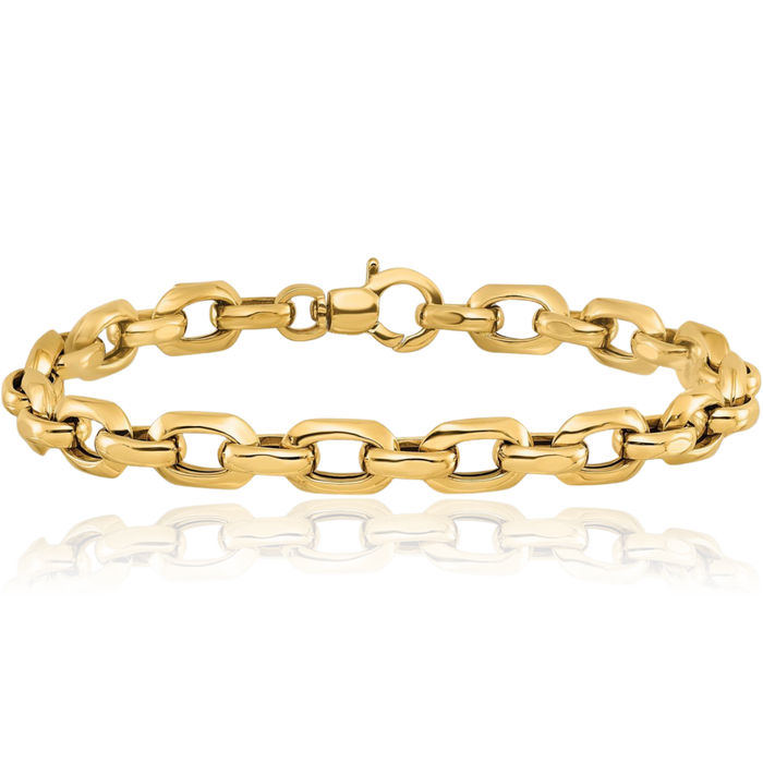 14K Solid Yellow Gold Link Chain Bracelet