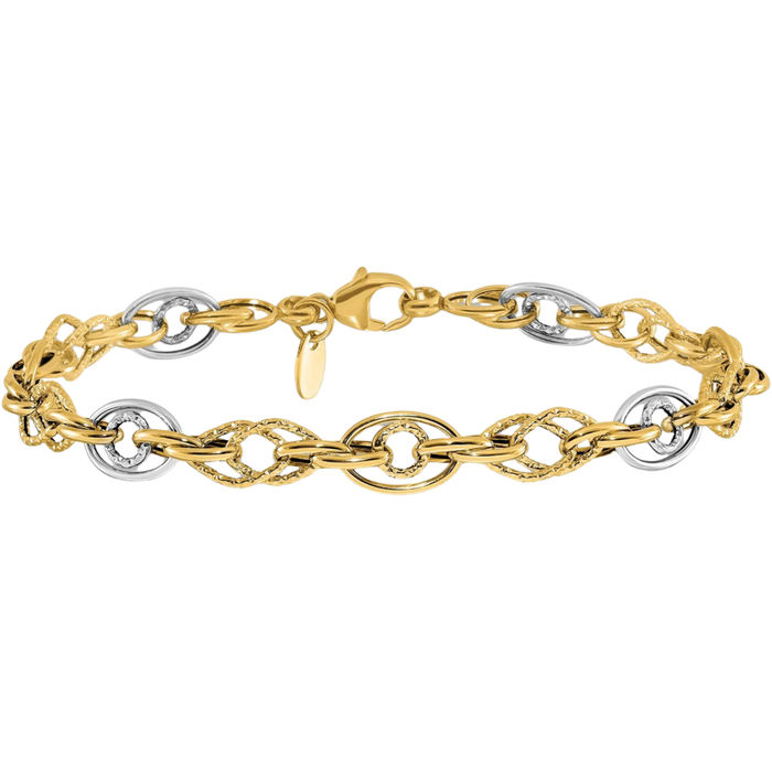 14K Solid Yellow Gold Link Chain Bracelet