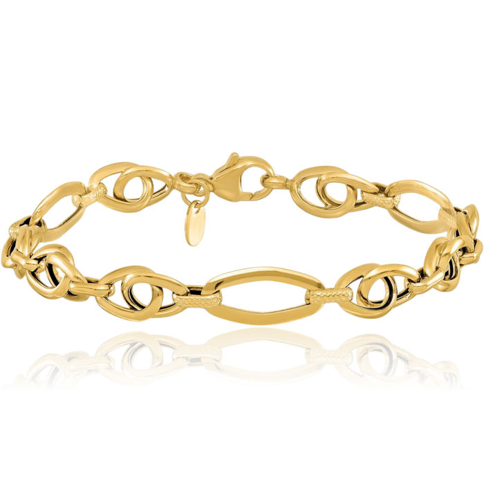 14K Solid Yellow Gold Link Chain Bracelet