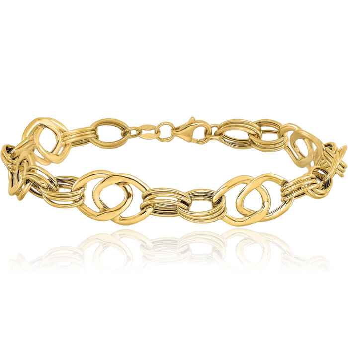 14K Solid Yellow Gold Link Chain Bracelet