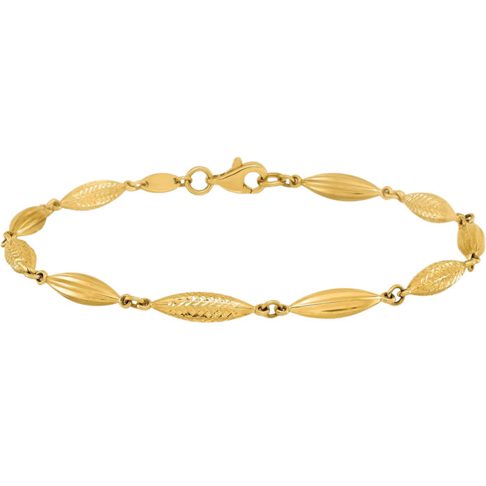 14K Solid Yellow Gold Link Chain Bracelet