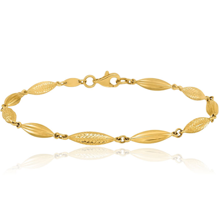 14K Solid Yellow Gold Link Chain Bracelet