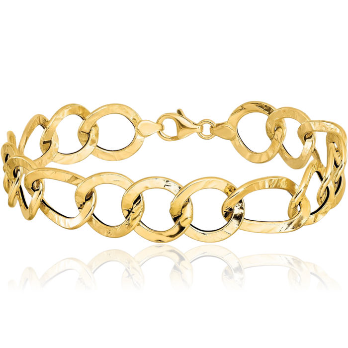 14K Solid Yellow Gold Link Chain Bracelet