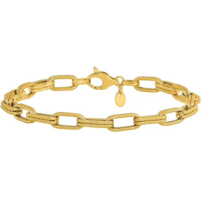 14K Solid Yellow Gold Link Chain Bracelet