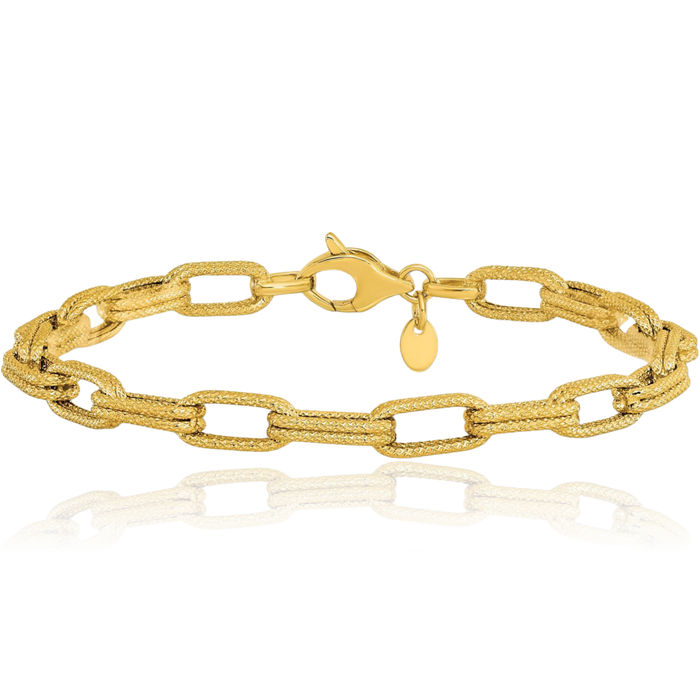 14K Solid Yellow Gold Link Chain Bracelet