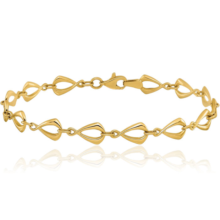 14K Solid Yellow Gold Link Chain Bracelet