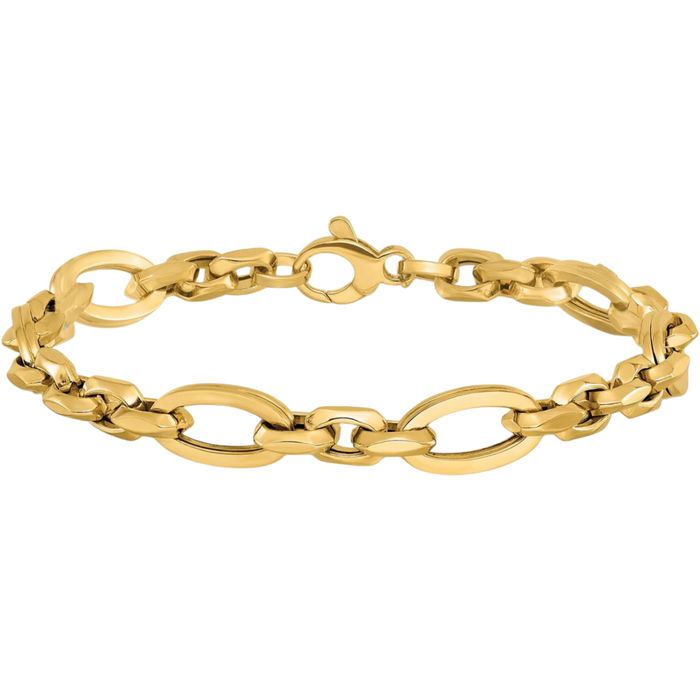 14K Solid Yellow Gold Link Chain Bracelet