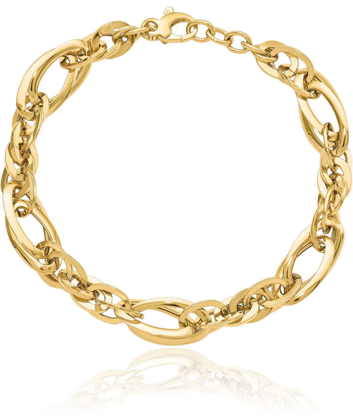 14K Solid Yellow Gold Link Chain Bracelet