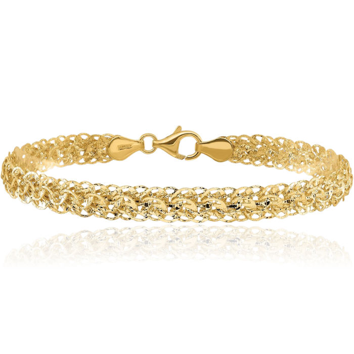 14K Solid Yellow Gold Link Chain Bracelet