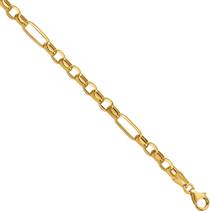 14K Solid Yellow Gold Link Chain Bracelet