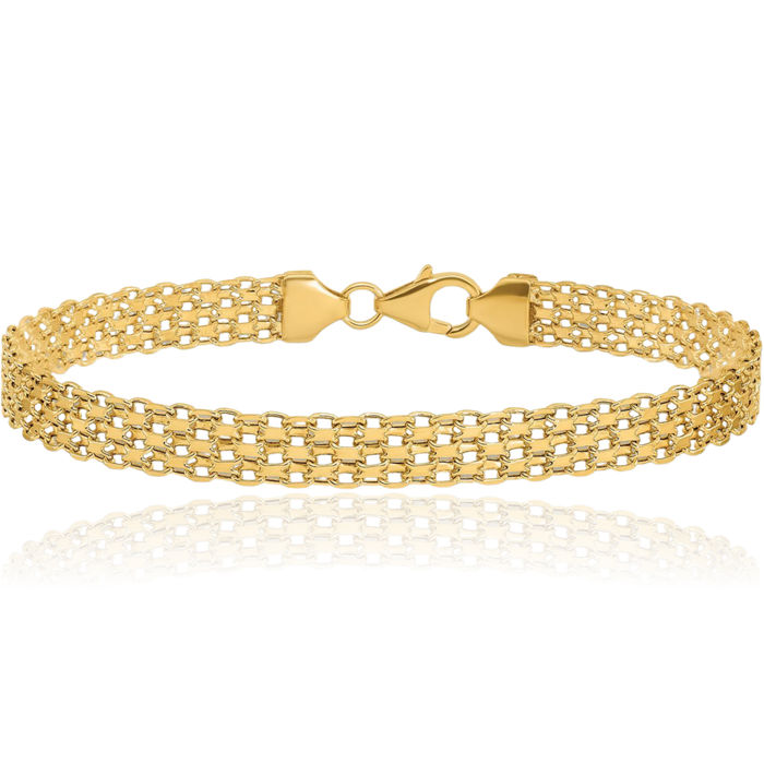 14K Solid Yellow Gold Link Chain Bracelet