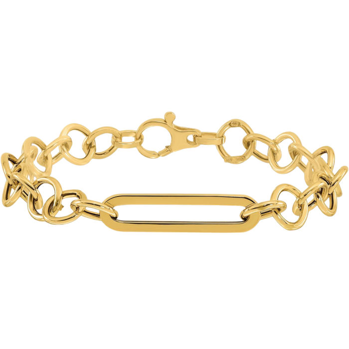 14K Solid Yellow Gold Link Chain Bracelet