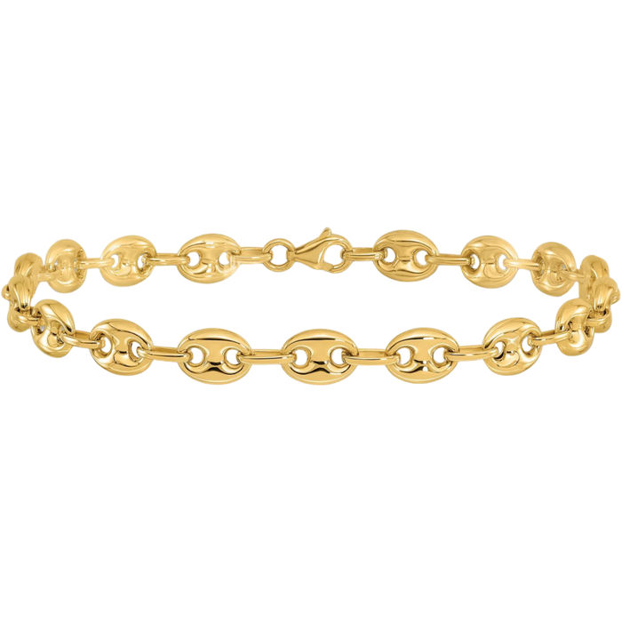 14K Solid Yellow Gold Link Chain Bracelet