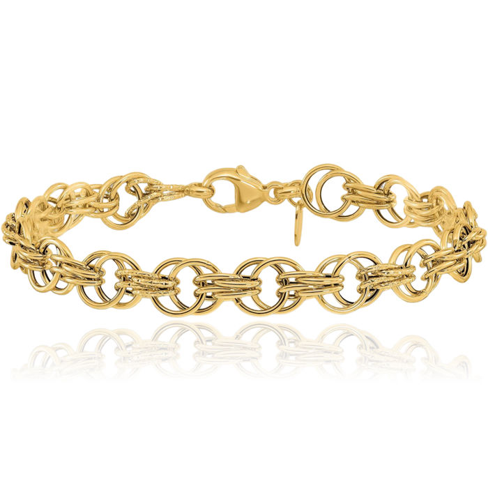 14K Solid Yellow Gold Link Chain Bracelet