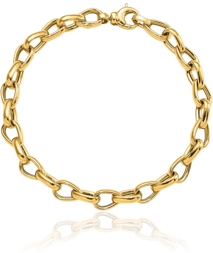 14K Solid Yellow Gold Link Chain Bracelet