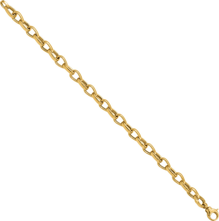 14K Solid Yellow Gold Link Chain Bracelet
