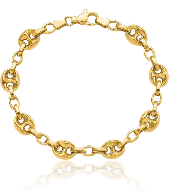 【待望の最新作】≪ADRAR≫ Circle Link Chain Bracelet (Gold) 14K Solid Yellow Gold Link Chain Bracelet