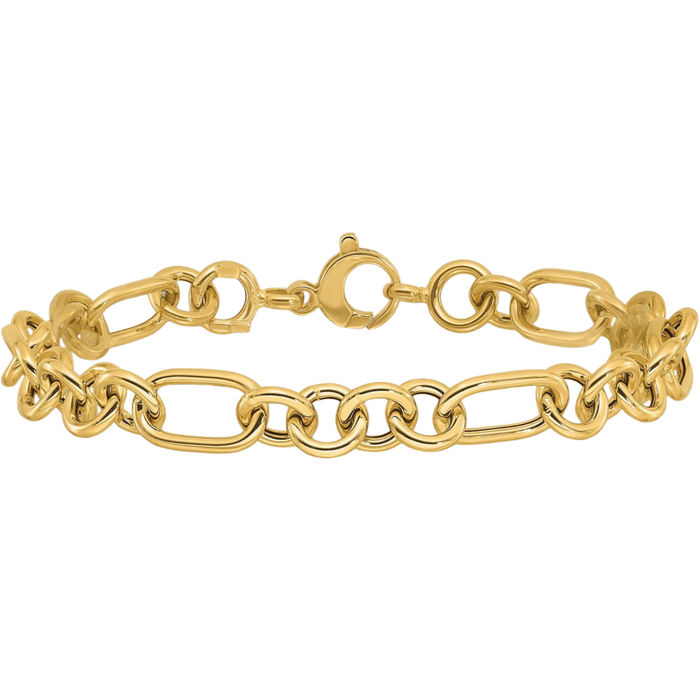 14K Solid Yellow Gold Link Chain Bracelet