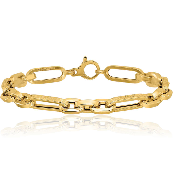 14K Solid Yellow Gold Link Chain Bracelet