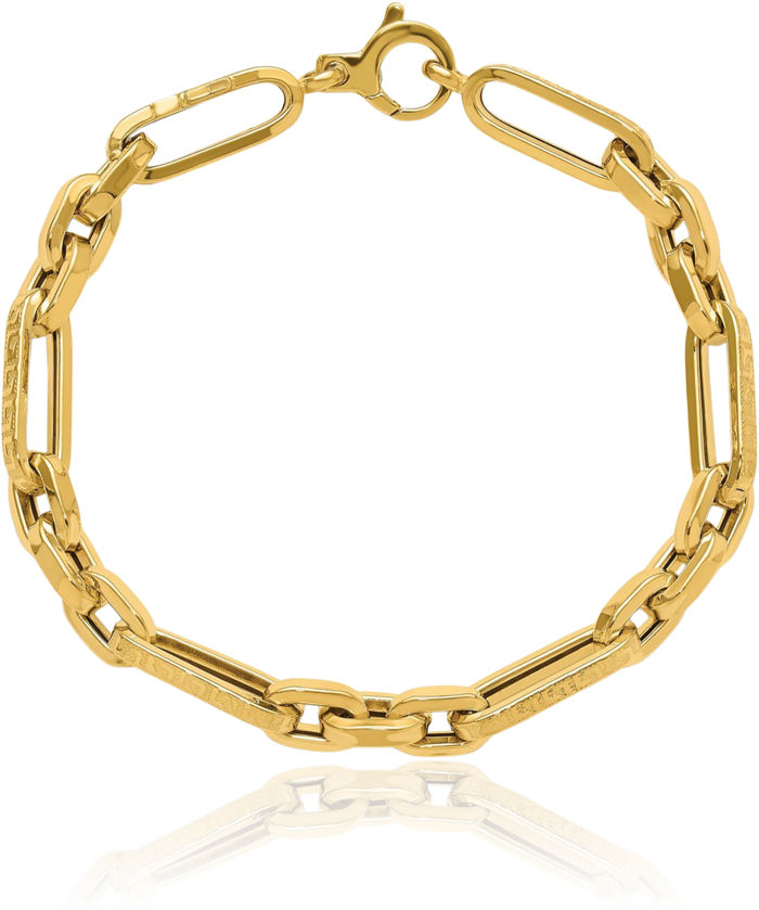 14K Solid Yellow Gold Link Chain Bracelet