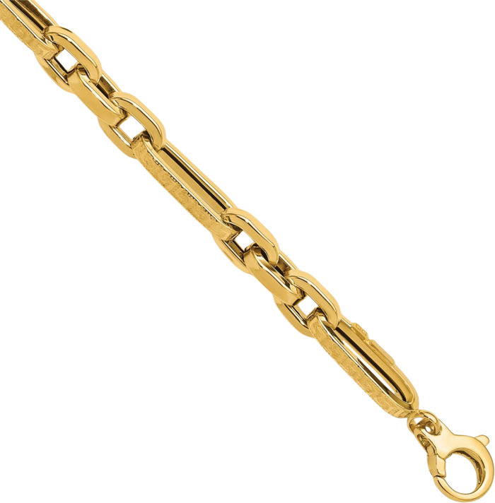 14K Solid Yellow Gold Link Chain Bracelet