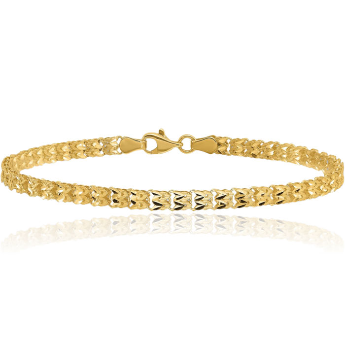 14K Solid Yellow Gold Link Chain Bracelet