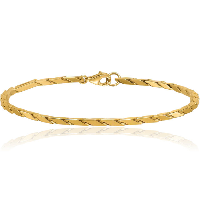 14K Solid Yellow Gold Link Chain Bracelet