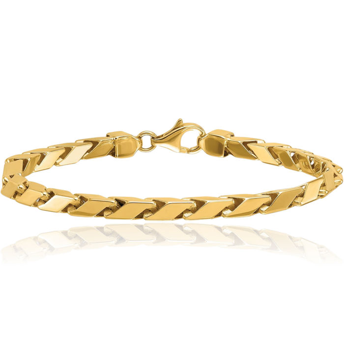 14K Solid Yellow Gold Link Chain Bracelet
