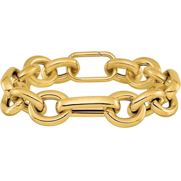 14K Solid Yellow Gold Link Chain Bracelet