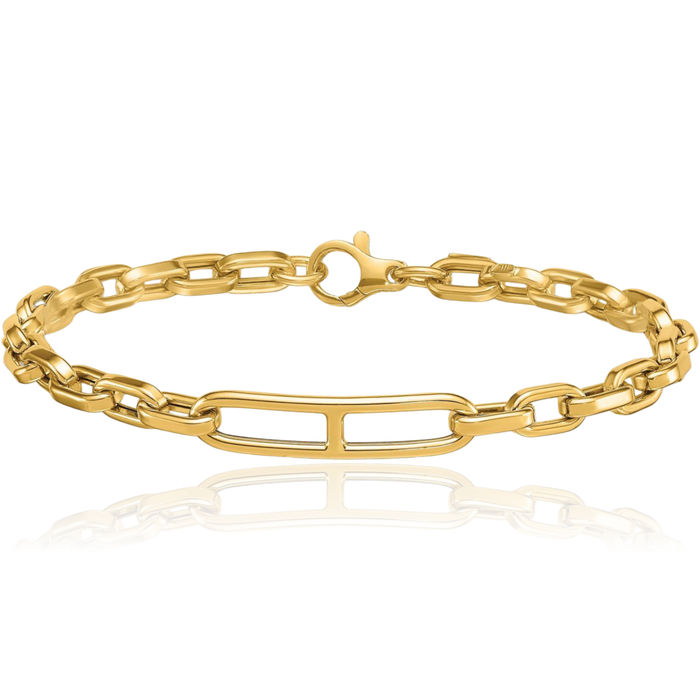 14K Solid Yellow Gold Link Chain Bracelet