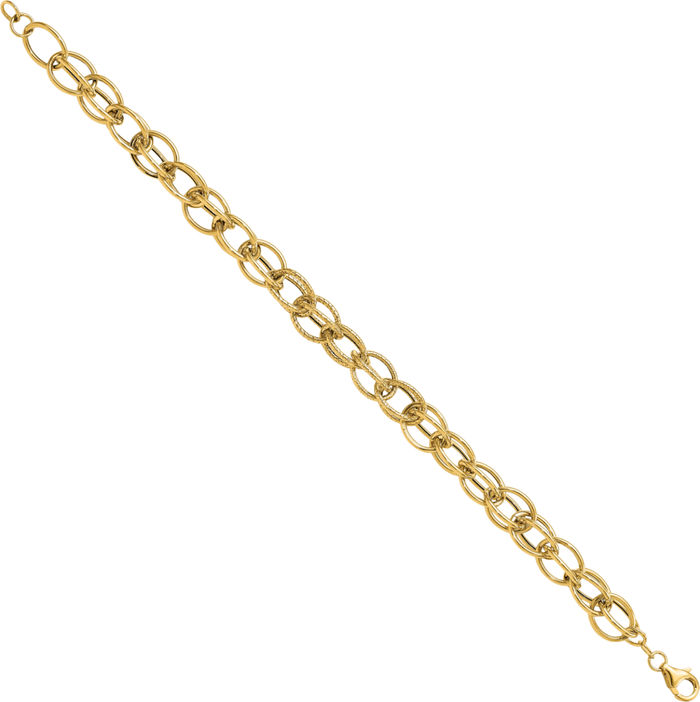 14K Solid Yellow Gold Link Chain Bracelet