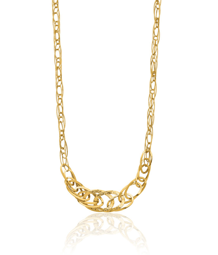 14K Solid Yellow Gold Link Necklace Chain