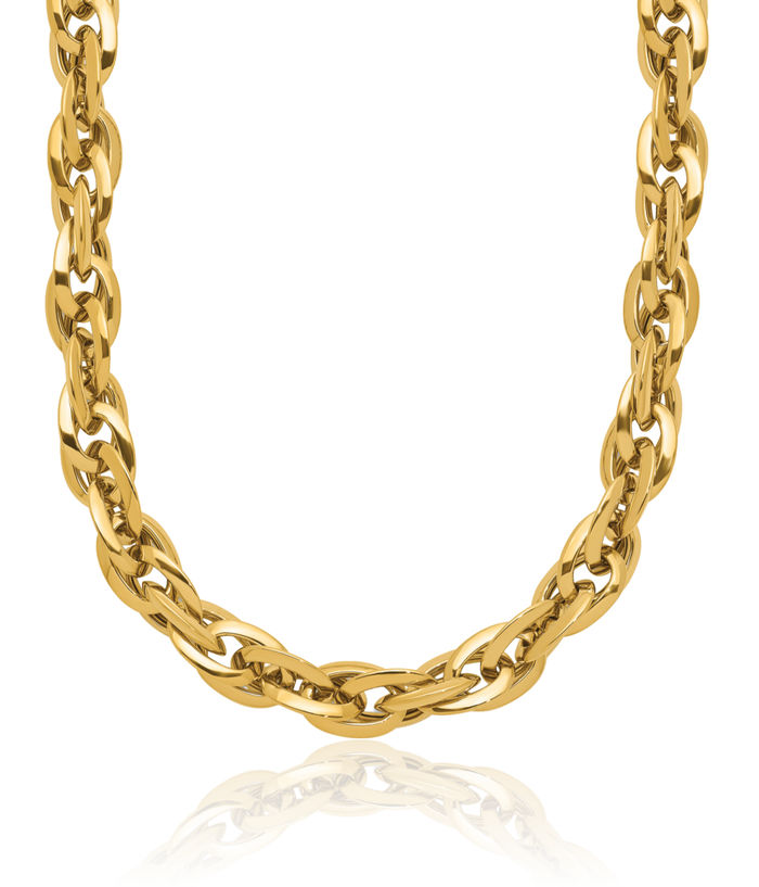 14K Solid Yellow Gold Link Chain Necklace