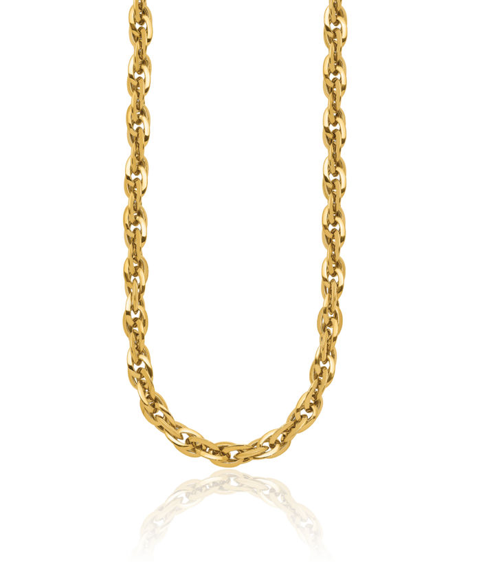 14K Solid Yellow Gold Link Chain Necklace