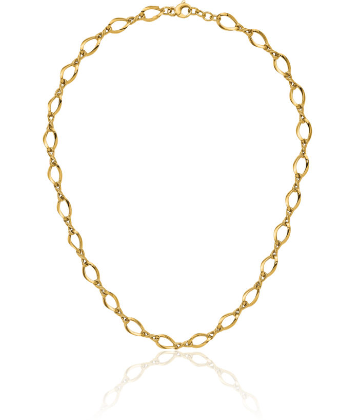 14K Solid Yellow Gold Link Chain Necklace