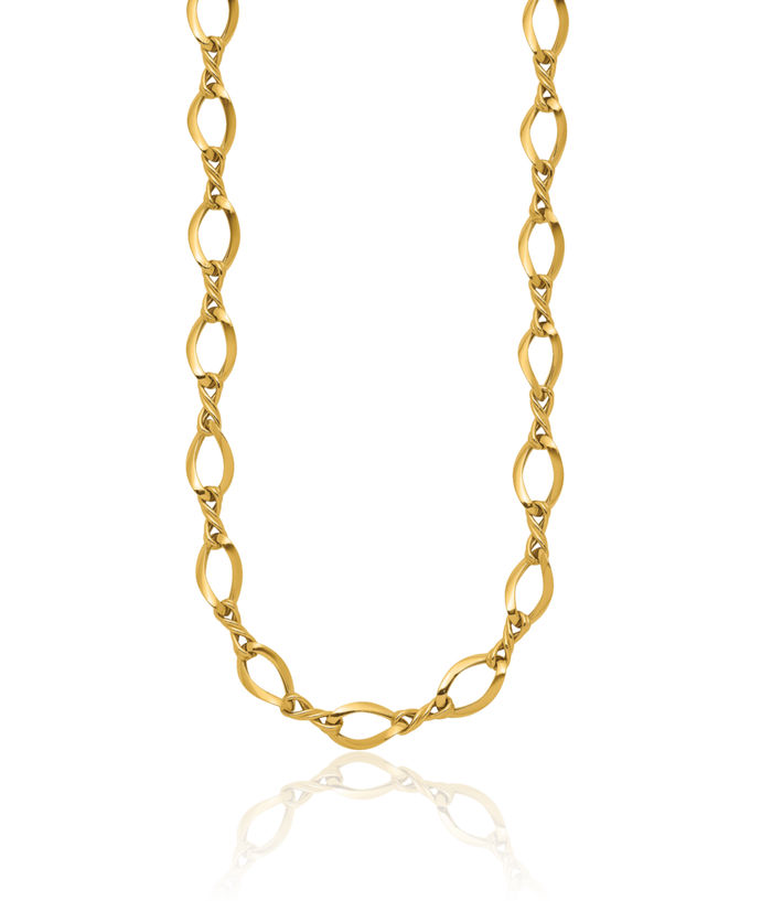 14K Solid Yellow Gold Link Chain Necklace