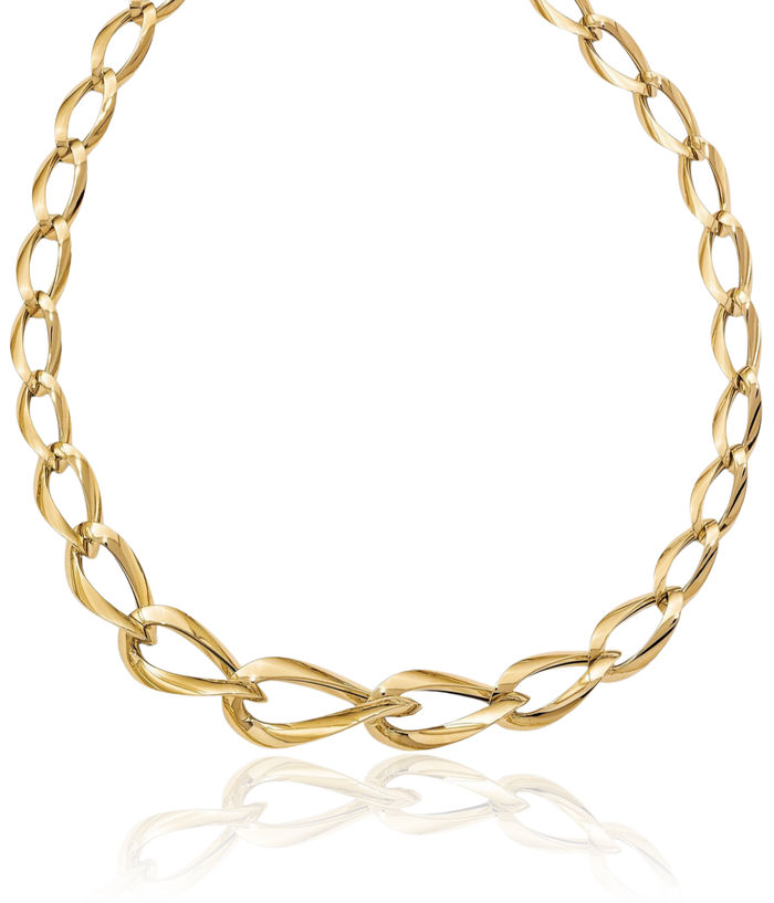 14K Solid Yellow Gold Link Chain Necklace