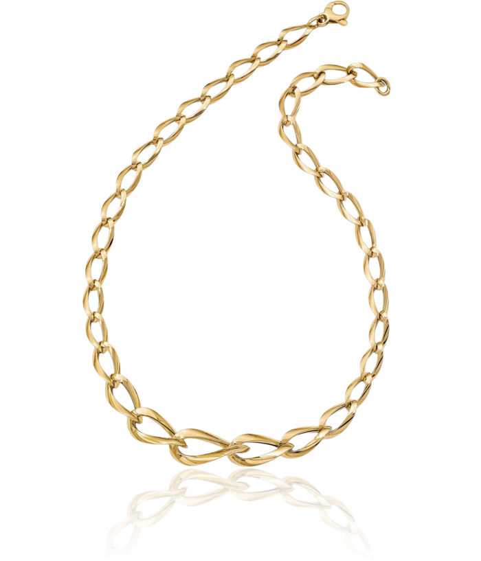 14K Solid Yellow Gold Link Chain Necklace