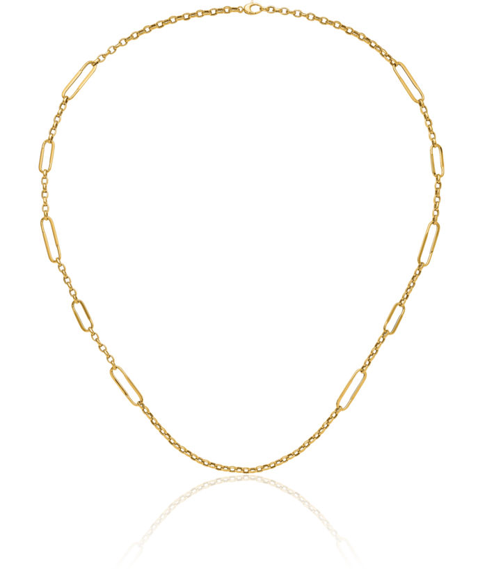 14K Solid Yellow Gold Link Chain Necklace