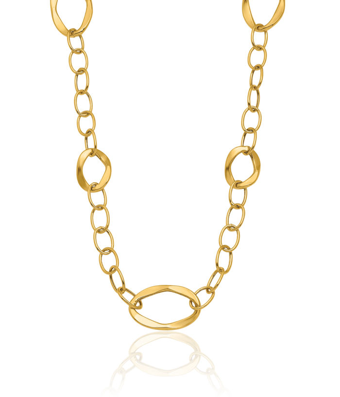 14K Solid Yellow Gold Link Chain Necklace