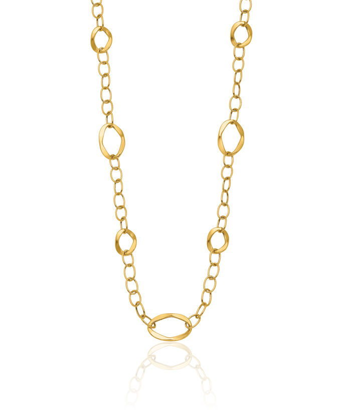 14K Solid Yellow Gold Link Chain Necklace