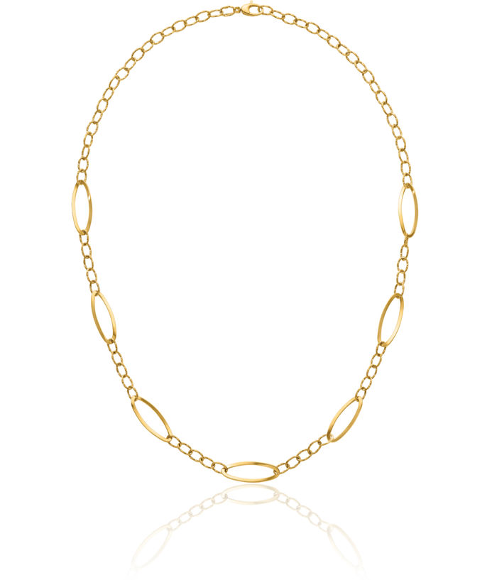 14K Solid Yellow Gold Link Chain Necklace