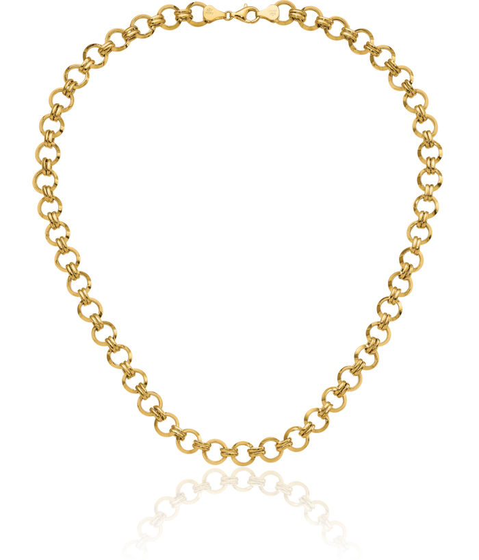 14K Solid Yellow Gold Link Chain Necklace