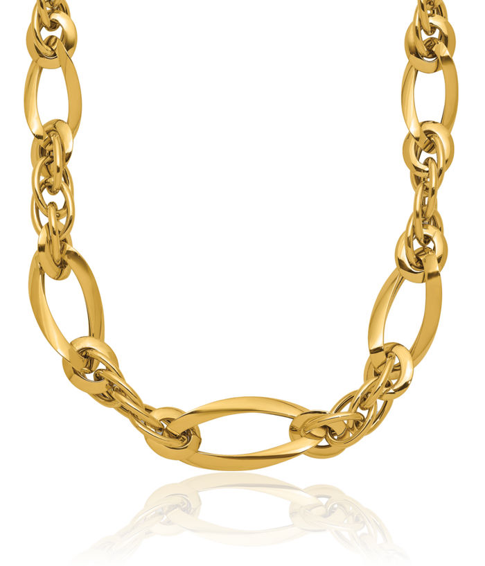 14K Solid Yellow Gold Link Chain Necklace