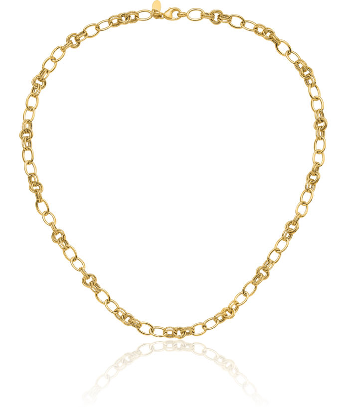 14K Solid Yellow Gold Link Chain Necklace