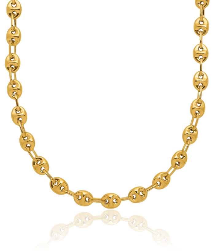 14K Solid Yellow Gold Link Chain Necklace