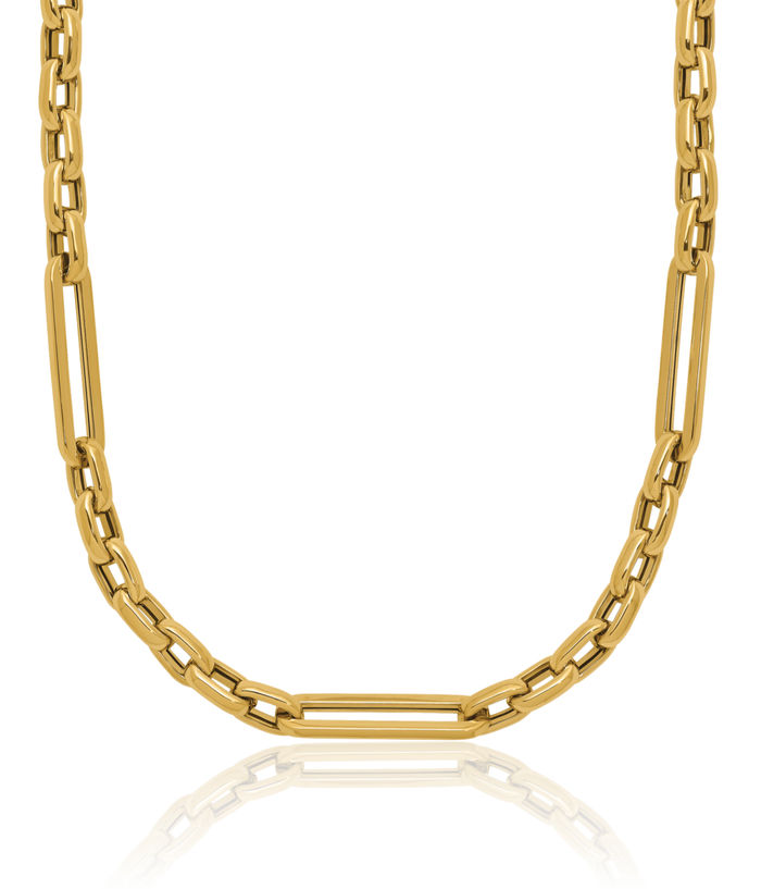 14K Solid Yellow Gold Link Chain Necklace